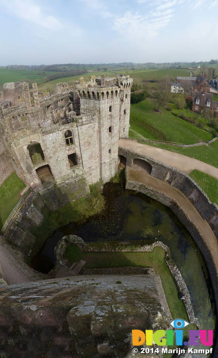 FZ004433-50 View down Great Tower at Raglan Castle